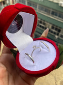 Alianças De Prata 2mm Chanfrada Feminina Fosca Masculina Polida Anel Solitário Cravejada