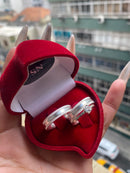 Alianças De Prata 5mm Reta Lateral Recartilhada Um Risco Em Cada Lateral Polida