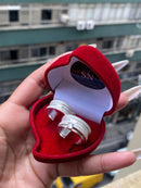 Alianças De Prata 8mm Lateral Recartilhada Friso 0,7 Central Fosca