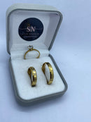 Alianças De Moeda Antiga Polida Chanfrada Feminina Cravejada