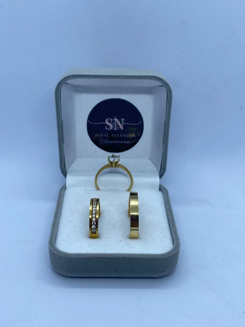 Alianças De Moeda Antiga 4mm Reta Polida Feminina Cravejada