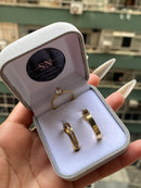 Alianças De Moeda Antiga 4mm Reta Polida Feminina Cravejada