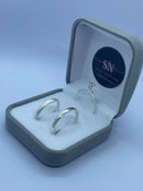 Alianças de Prata 2mm Meia Cana Feminina Fosca Masculina Polida