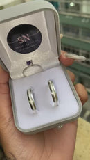 Alianças De Prata 4mm Meia Cana Polida Friso Fosco