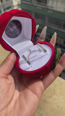 Alianças De Prata 3mm Reta Polida Friso 0,7 Central  Feminina Cravejada