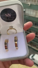 Alianças de Moeda Antiga 3mm Rebaixada Friso Central Polida