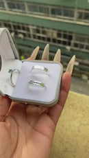 Alianças De Prata 4mm Reta Feminina Cravejada Polida